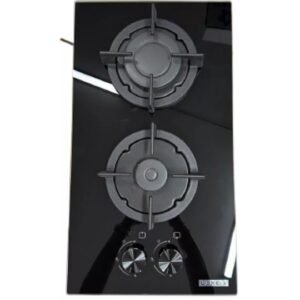 Piano cottura LUXELL da Incasso a Gas 2 fuochi 30 cm colore vetro nero/Ghisa Cod: C3-20F