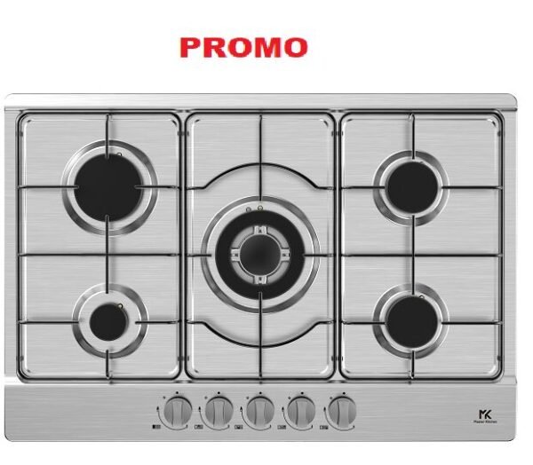 Piano cottura MASTER KITCHEN a gas 75 cm colore Acciaio Inox cod: MKHG 75 E XS