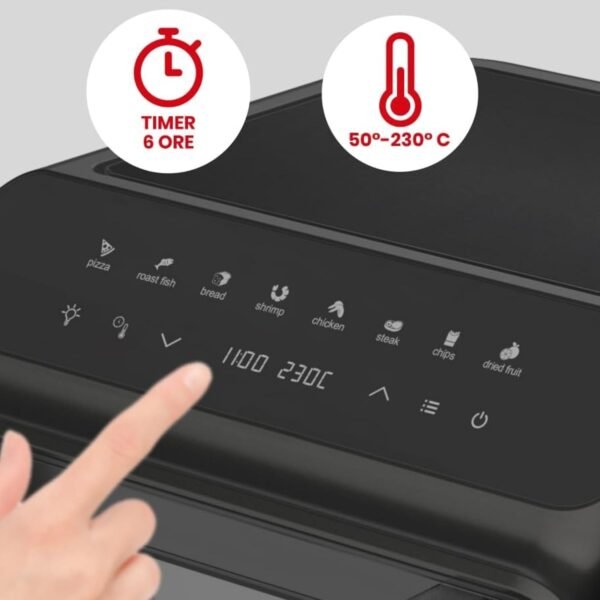 Friggitrice Ad Aria ARDES Potenza 2000 W 10 Litri XXL colore Nero Cod: ARFRYA09GP - Image 5