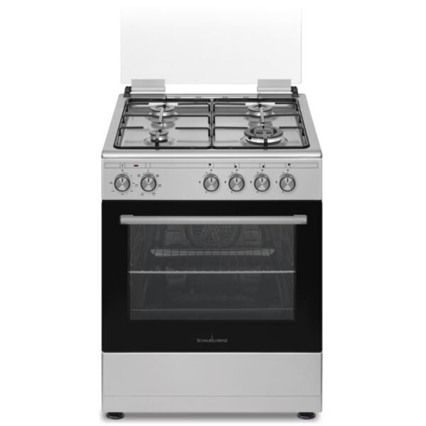 Cucina SCHAUB LORENZ 4 Fuochi a Gas Forno elettrico multifunzione Classe A Dimensioni 60 x 60 cm Colore Inox cod: SS461EX