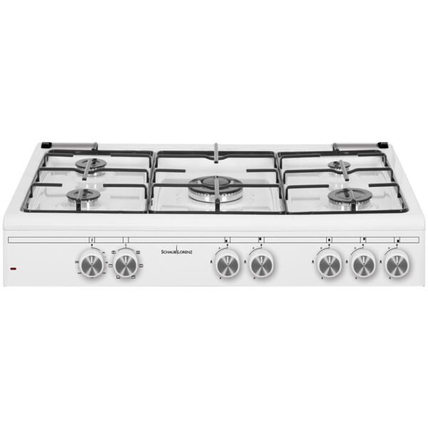 Cucina Elettrica SCHAUB LORENZ 5 Fuochi a Gas Forno a gas Classe A Dimensioni 90 x 60 cm Colore Bianco cod: SS590GEW - Image 2