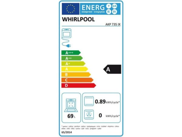 Forno Elettrico WHIRLPOOL da Incasso Capacità 65 Litri Multif. Potenza 2500 W Colore Acciaio Inox Cod: AKP735 IX - Image 3