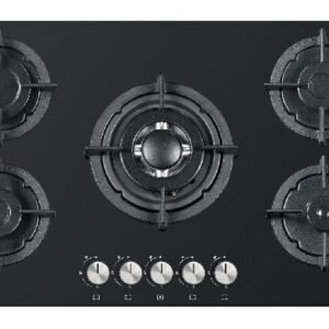 Piano cottura STAYLUX da Incasso a Gas 5 fuochi 90 cm colore Vetro nero/ghisa Cod: C9-50BTF-VETRO NERO/GHISA