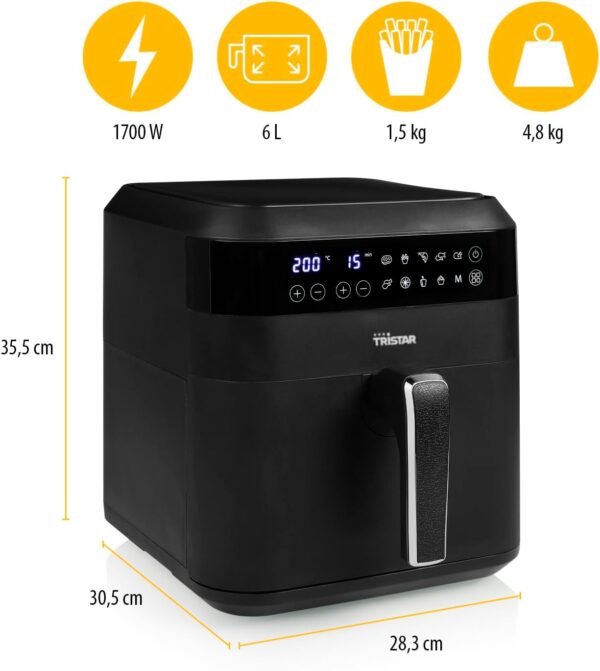 Friggitrice Ad Aria TRISTAR Potenza 1700 W 6 Litri Cod: FR-6999 - Image 2